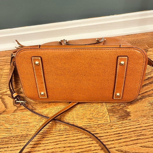 Dooney & Bourke Pebble Grain Zip Zip Satchel in caramel with crossbody - Picture 2 of 16